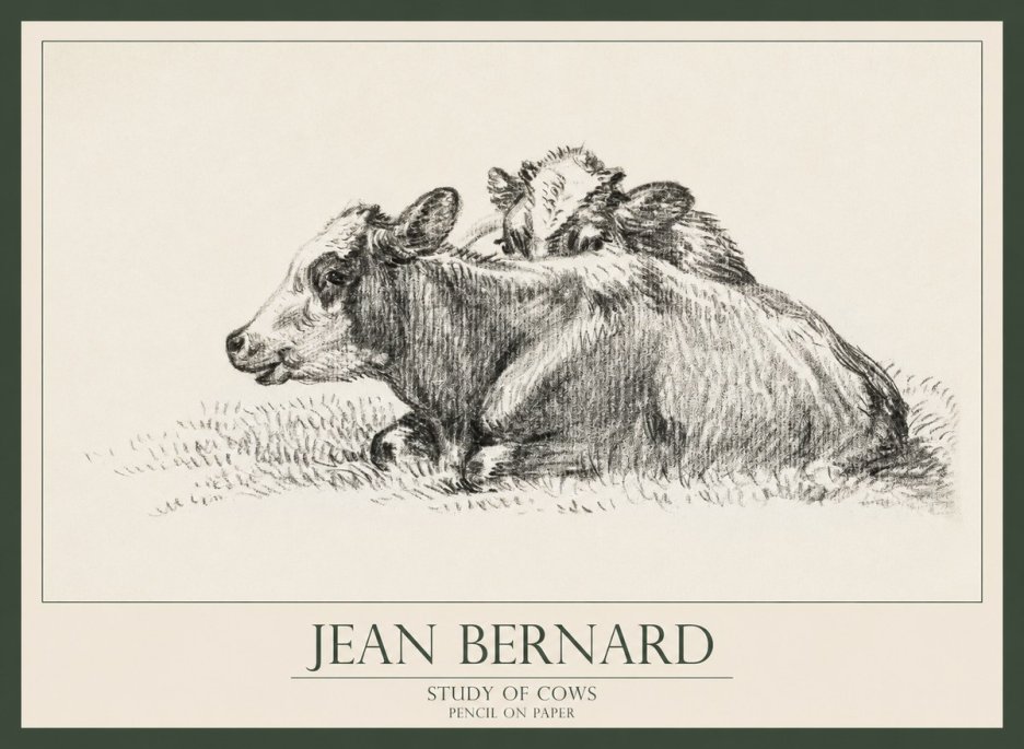 Jean Bernard Study of Cows No1 - Poszter