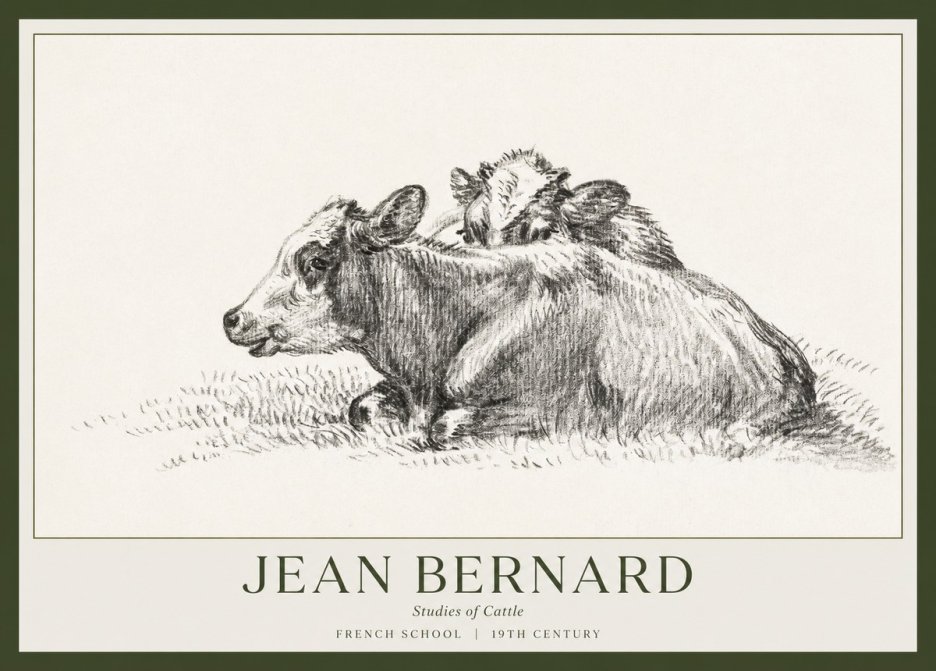 Jean Bernard Study of Cows No2 - Poszter