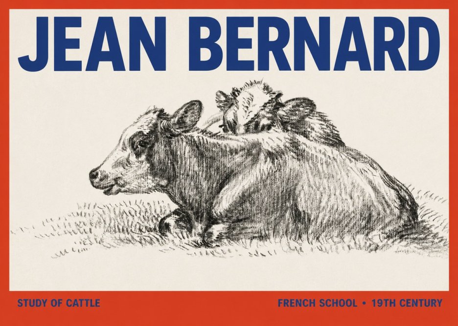 Jean Bernard Study of Cows No3 - Poszter
