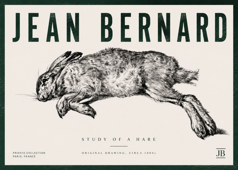 Jean Bernard Study of a Rabbit No6 - Poszter