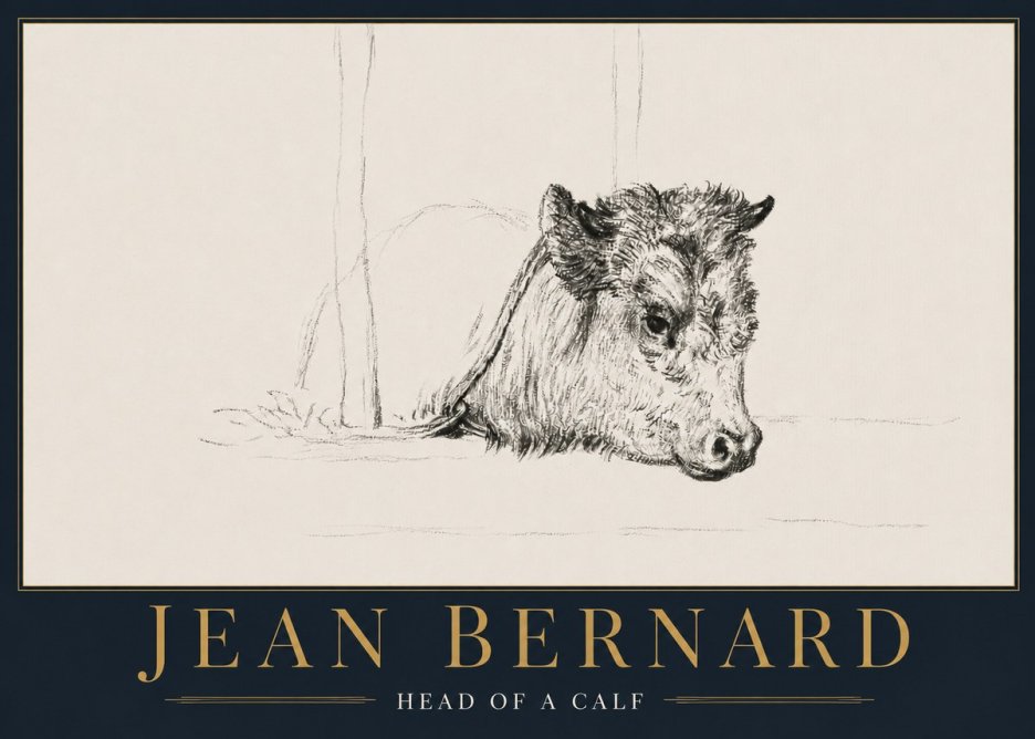 Jean Bernard Study of a Calf I No5 - Poszter