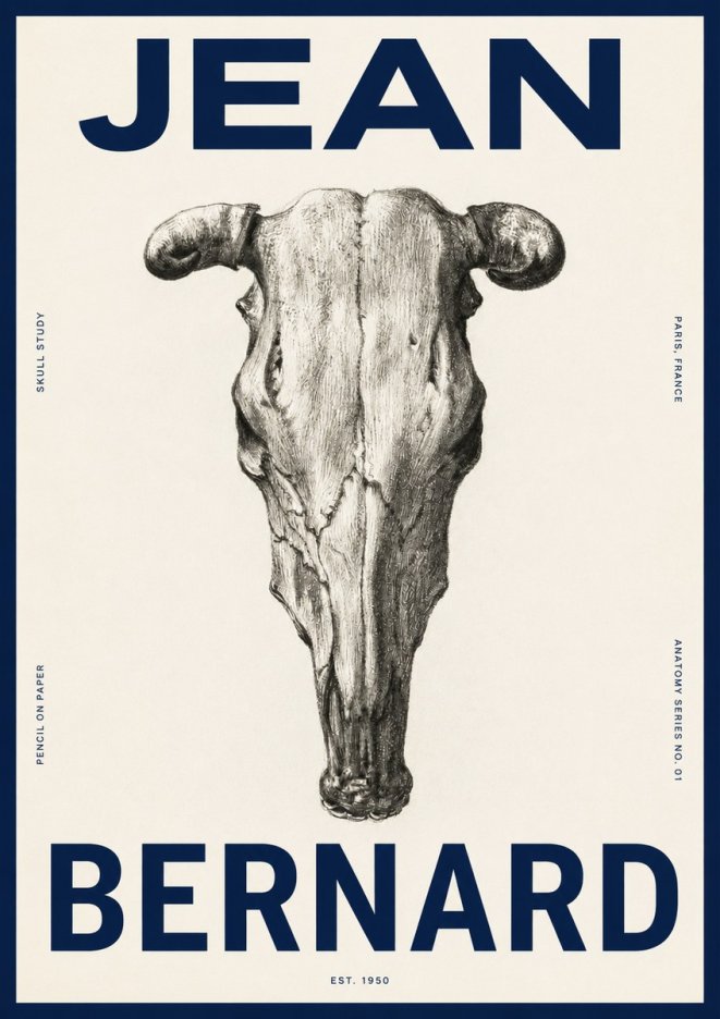 Jean Bernard Skull Study No4 - Poszter
