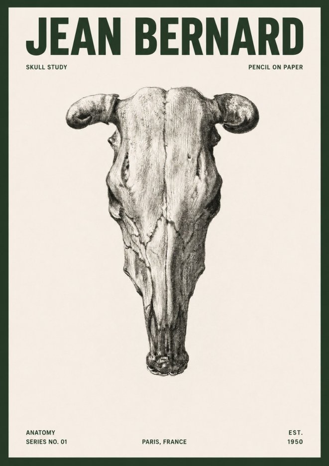 Jean Bernard Skull Study No5 - Poszter