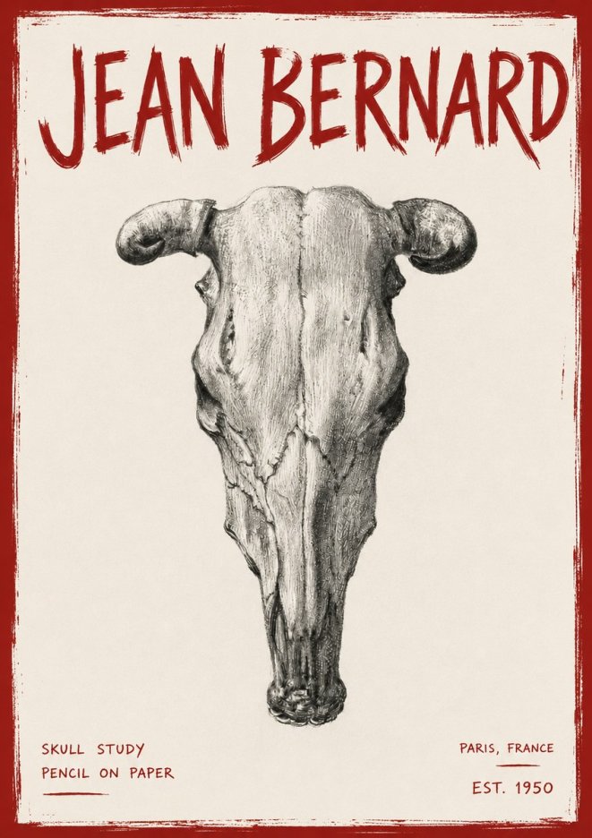 Jean Bernard Skull Study No6 - Poszter