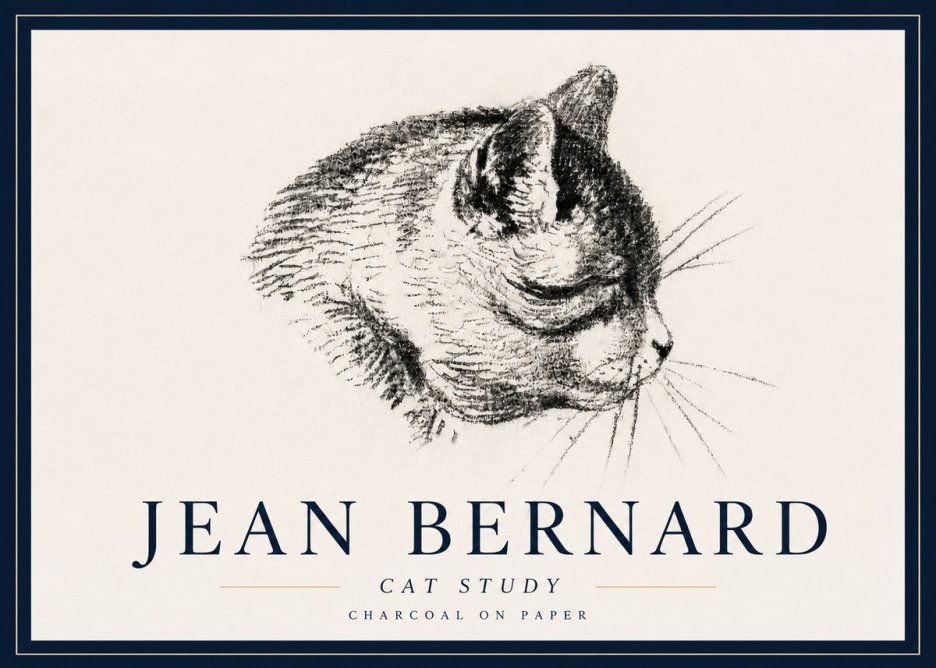 Jean Bernard Cat Study IV No6 - Poszter