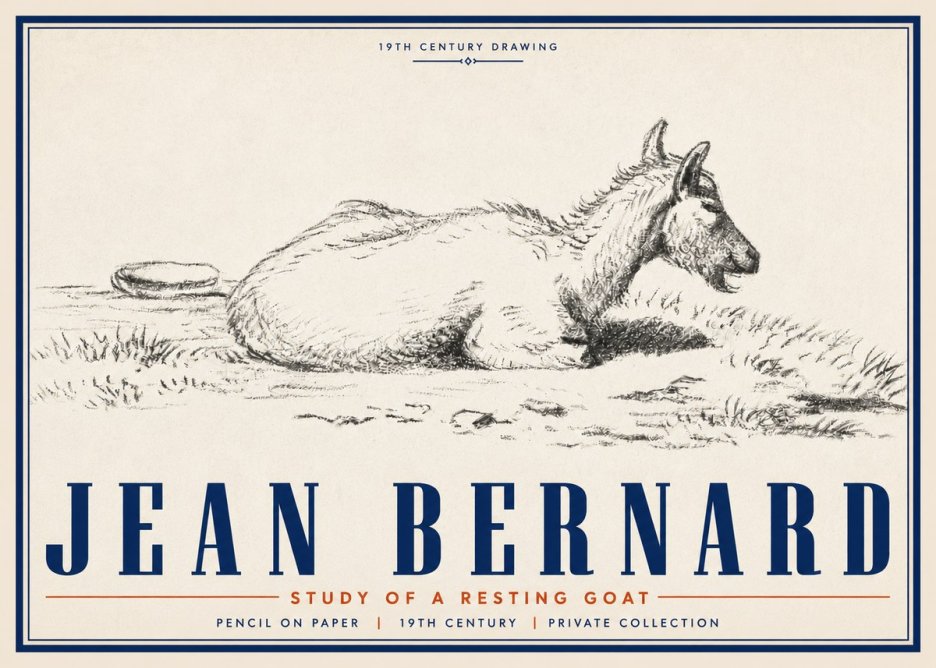 Jean Bernard Study of a Resting Goat No5 - Poszter