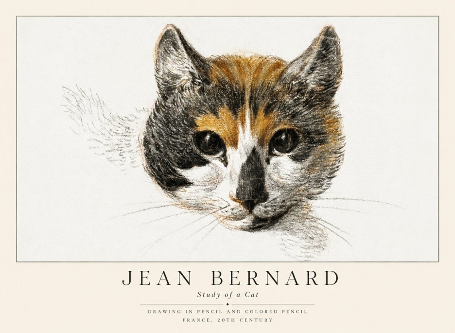 Jean Bernard Study of a Cat II No1 - Poszter