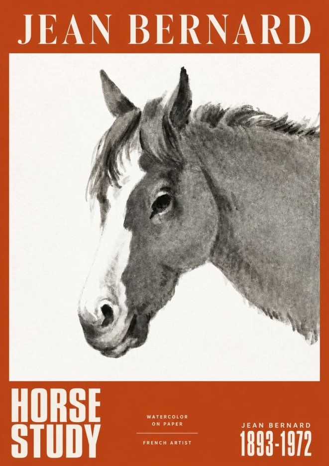 Jean Bernard Horse Study I No2 - Poszter