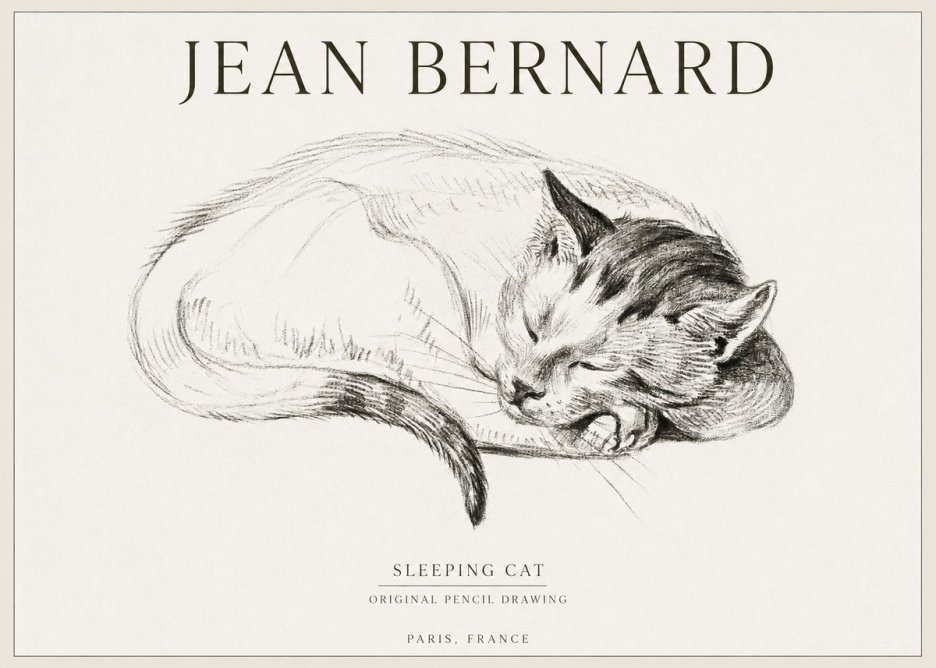Jean Bernard Sleeping Cat IV No1 - Poszter