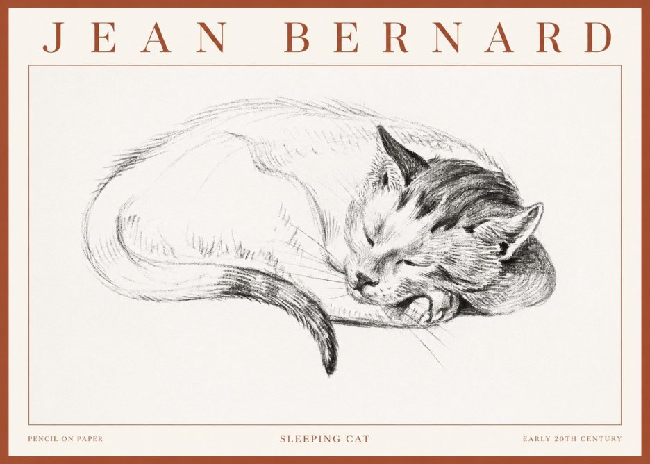 Jean Bernard Sleeping Cat IV No3 - Poszter