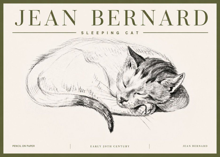Jean Bernard Sleeping Cat IV No5 - Poszter