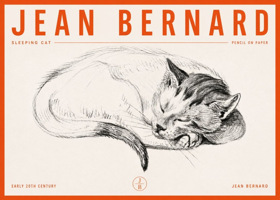 Jean Bernard Sleeping Cat IV No6 - Poszter