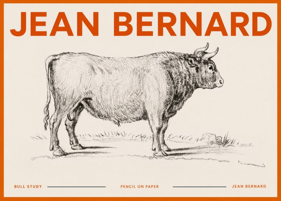 Jean Bernard Study of a Bull I No5 - Poszter
