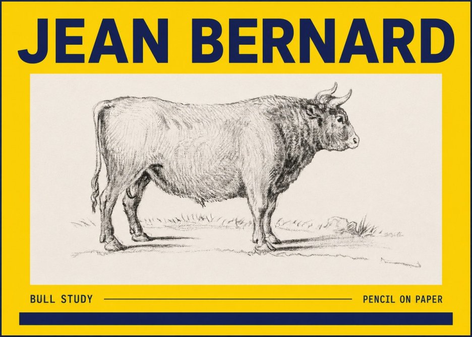 Jean Bernard Study of a Bull I No6 - Poszter