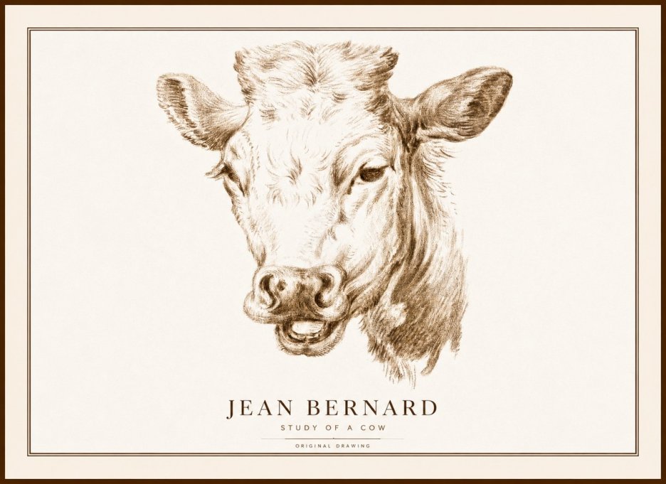 Jean Bernard Study of a Cow IV No1 - Poszter