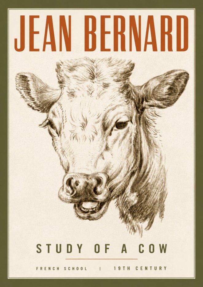 Jean Bernard Study of a Cow IV No4 - Poszter