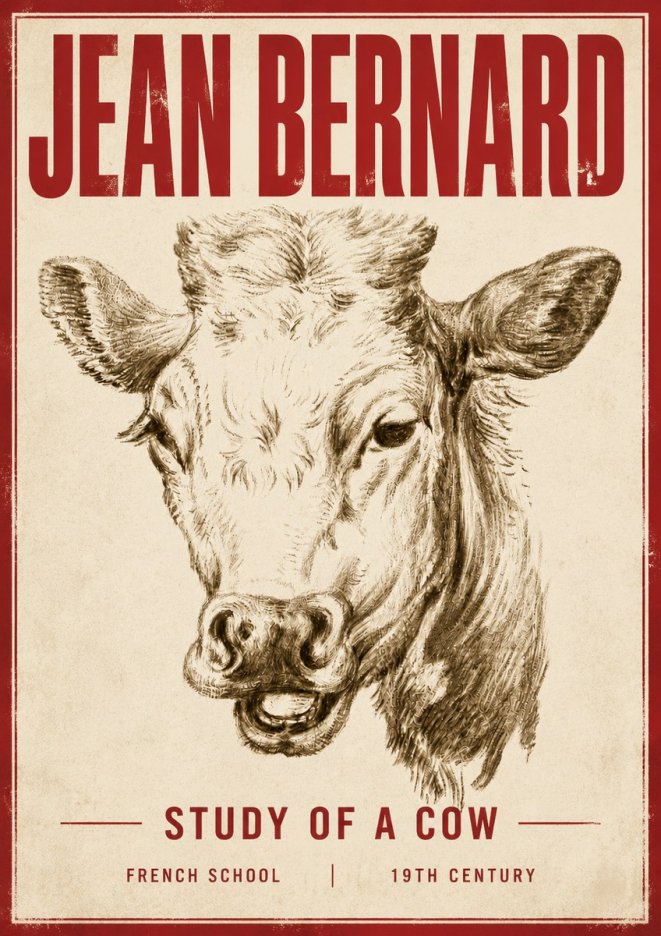 Jean Bernard Study of a Cow IV No5 - Poszter
