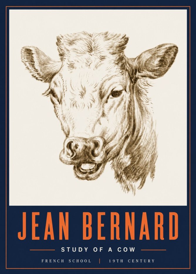 Jean Bernard Study of a Cow IV No6 - Poszter