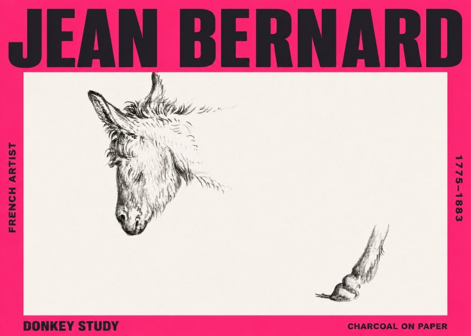 Jean Bernard Study of a Donkey II No3 - Poszter