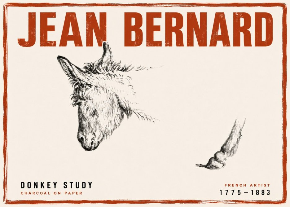 Jean Bernard Study of a Donkey II No4 - Poszter