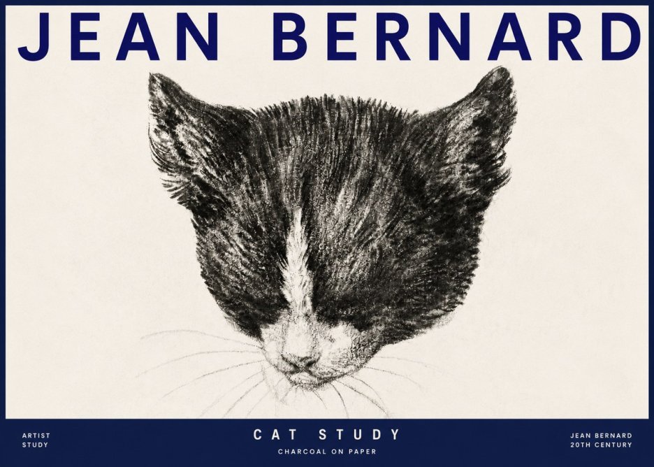 Jean Bernard Cat Study V No3 - Poszter