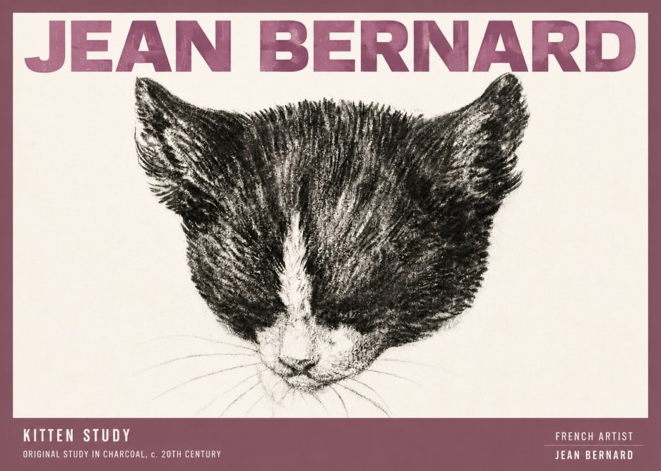 Jean Bernard Cat Study V No6 - Poszter