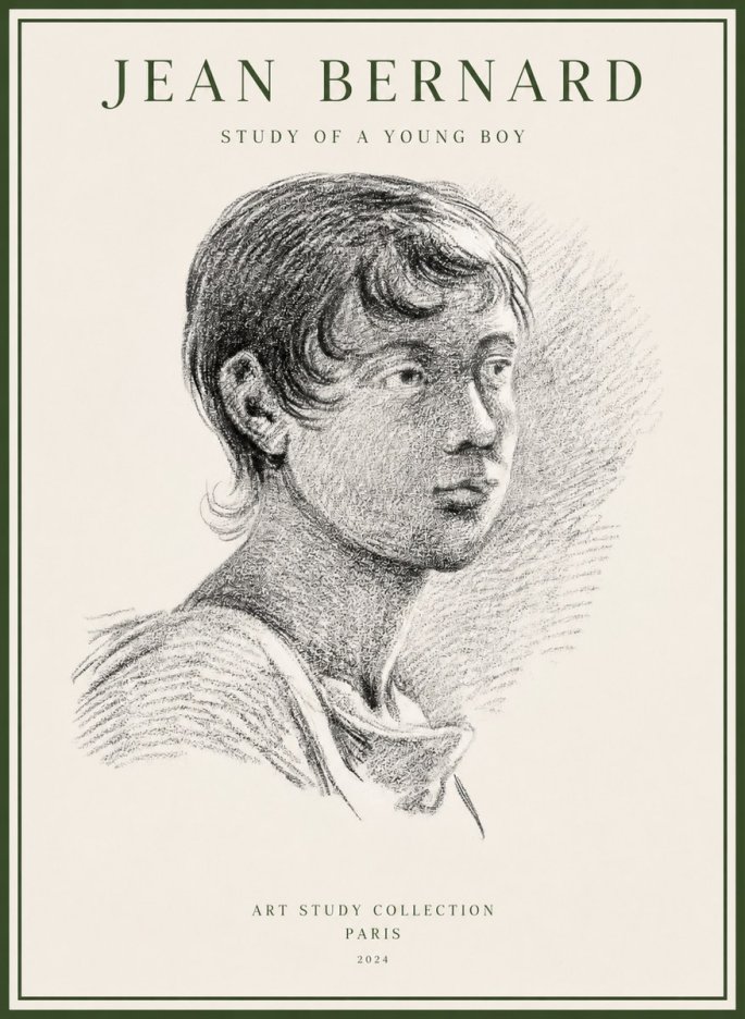 Jean Bernard Study of a Young Boy No1 - Poszter