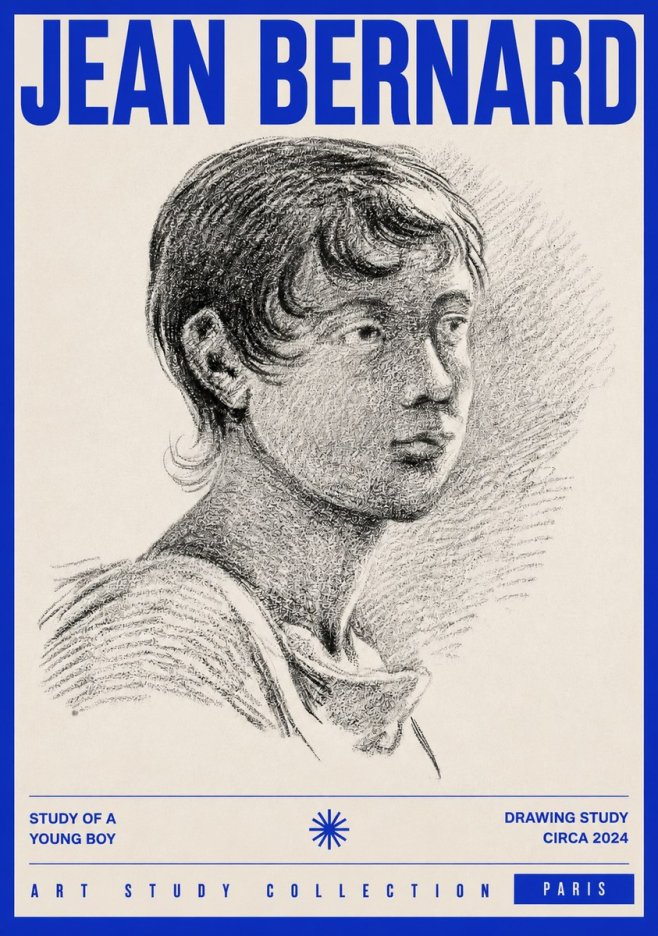 Jean Bernard Study of a Young Boy No2 - Poszter