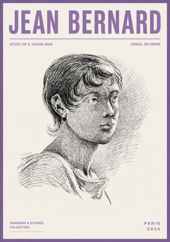 Jean Bernard Study of a Young Boy No6 - Poszter
