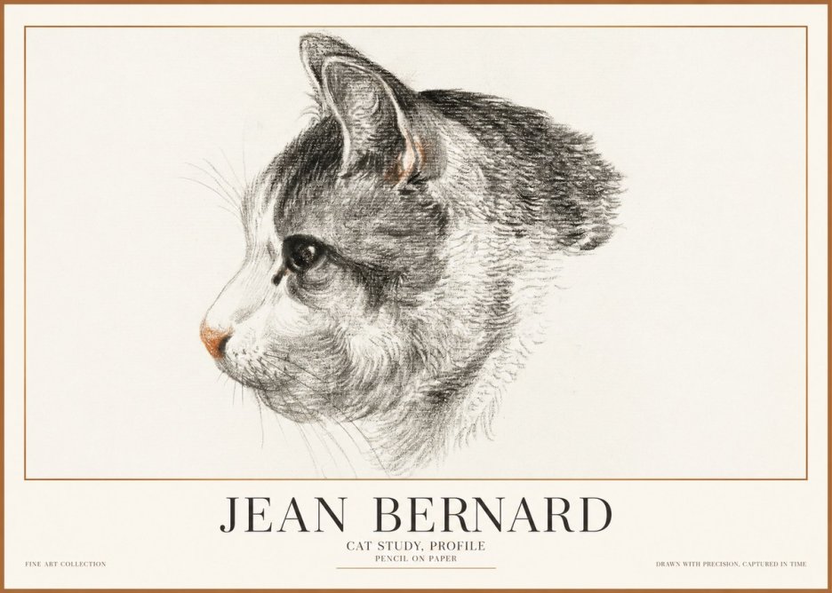 Jean Bernard Cat Study, Profile No1 - Poszter