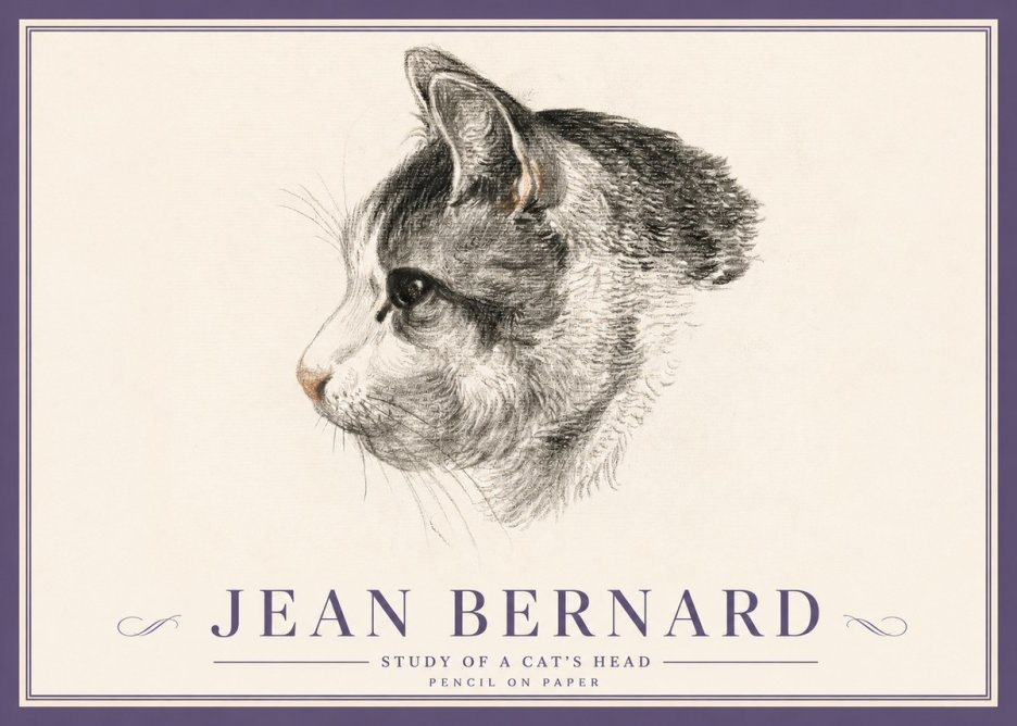 Jean Bernard Cat Study, Profile No5 - Poszter