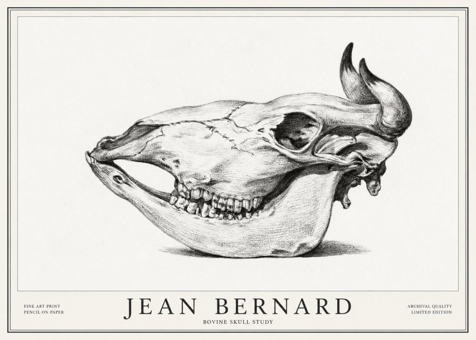 Jean Bernard Bovine Skull Study No1 - Poszter