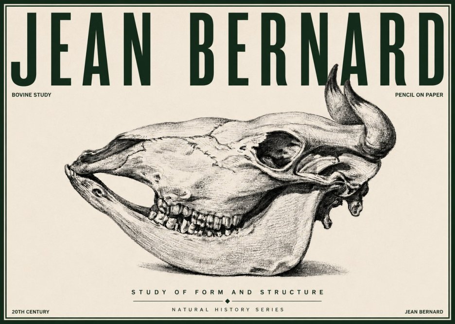 Jean Bernard Bovine Skull Study No4 - Poszter
