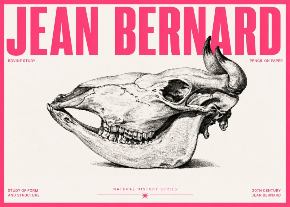 Jean Bernard Bovine Skull Study No5 - Poszter