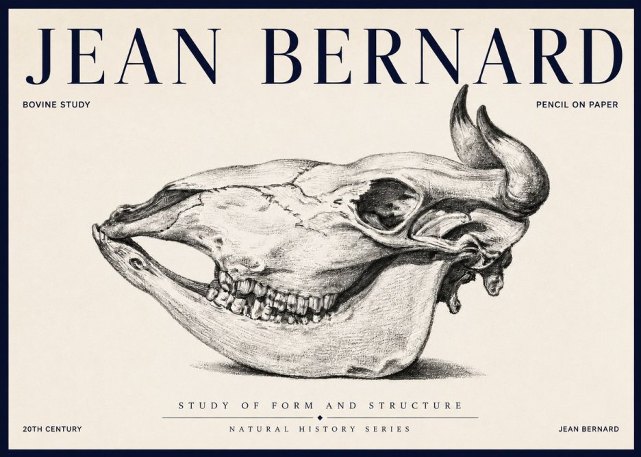 Jean Bernard Bovine Skull Study No6 - Poszter