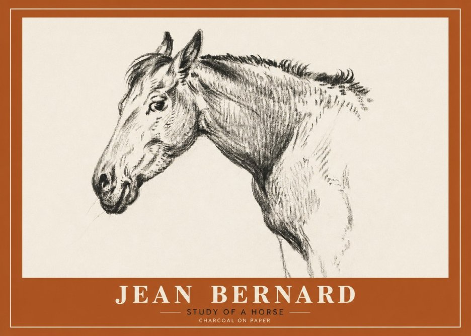 Jean Bernard Study of a Horse VI No2 - Poszter