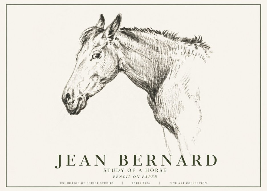 Jean Bernard Study of a Horse VI No6 - Poszter
