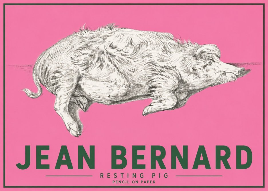 Jean Bernard Study of a Pig I No5 - Poszter