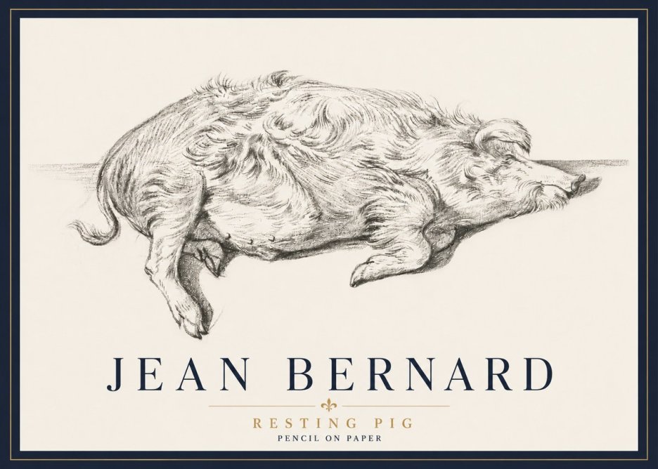 Jean Bernard Study of a Pig I No6 - Poszter