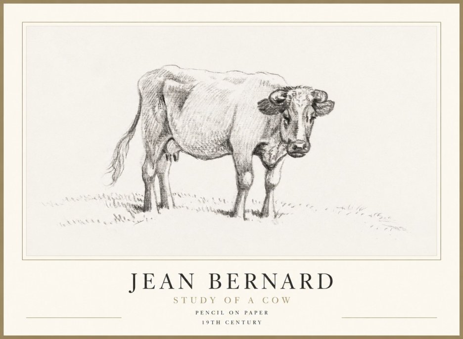 Jean Bernard Study of a Cow V No1 - Poszter