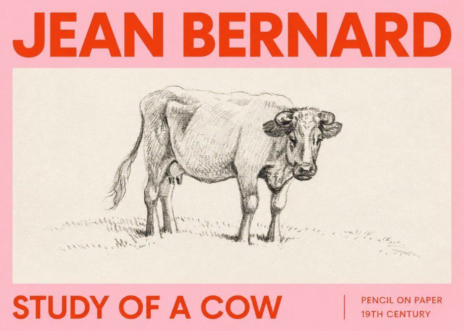 Jean Bernard Study of a Cow V No2 - Poszter