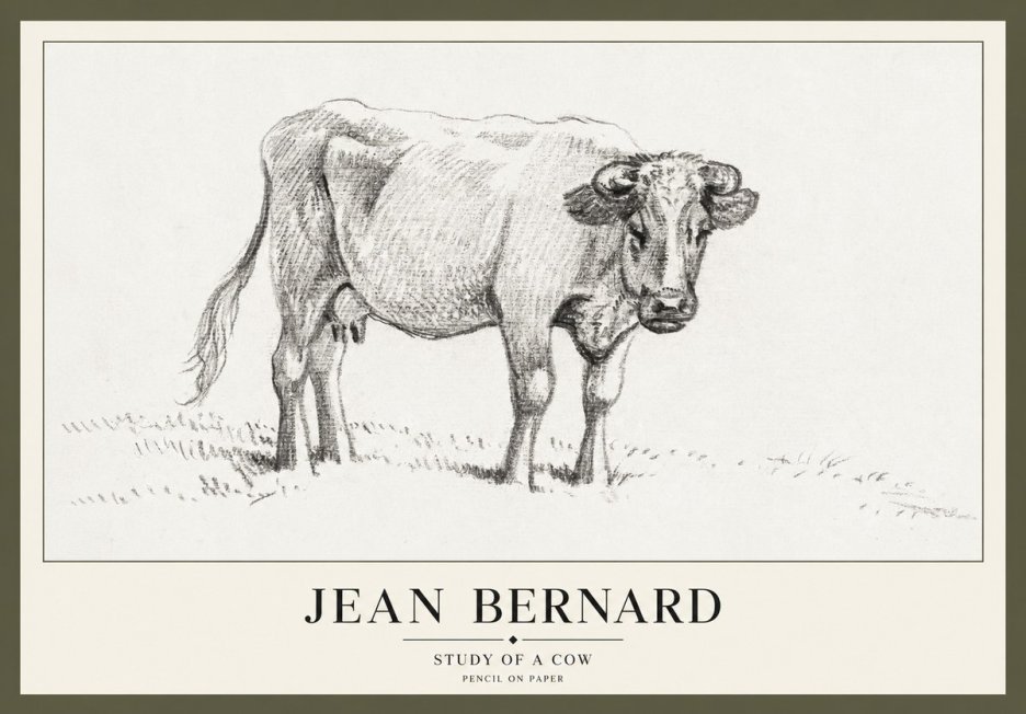 Jean Bernard Study of a Cow V No3 - Poszter