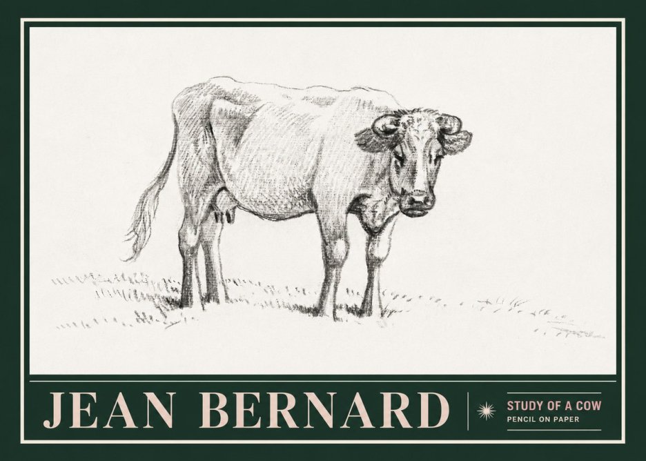 Jean Bernard Study of a Cow V No5 - Poszter