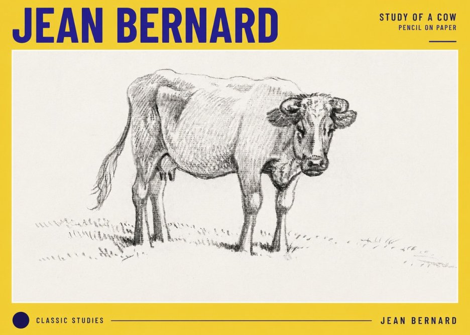 Jean Bernard Study of a Cow V No6 - Poszter