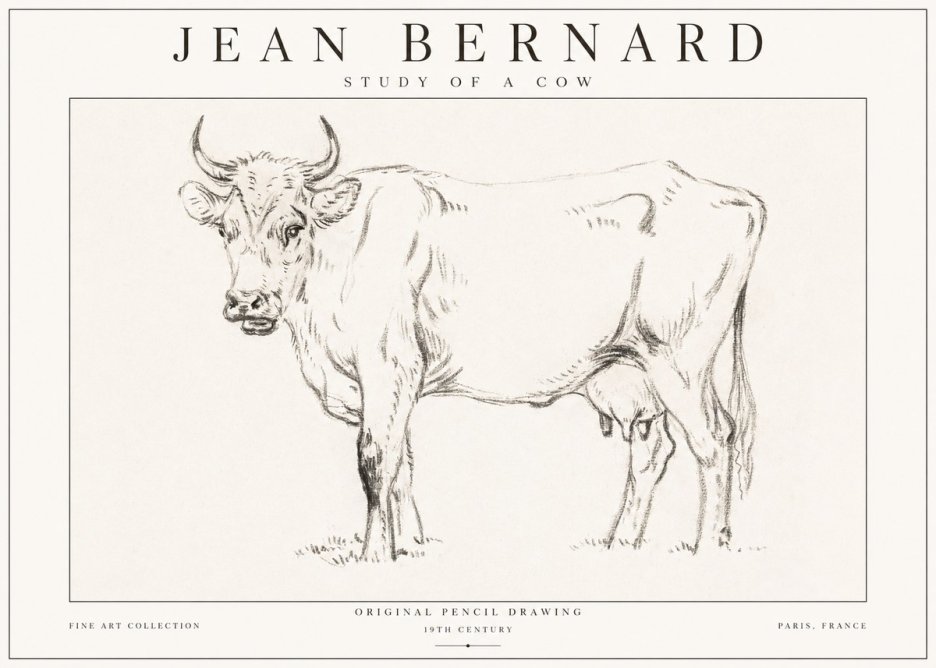 Jean Bernard Study of a Cow VI No1 - Poszter