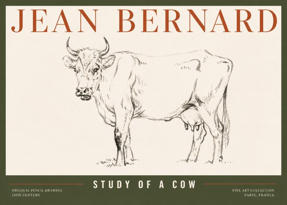 Jean Bernard Study of a Cow VI No2 - Poszter