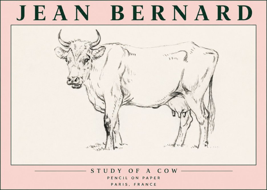 Jean Bernard Study of a Cow VI No5 - Poszter