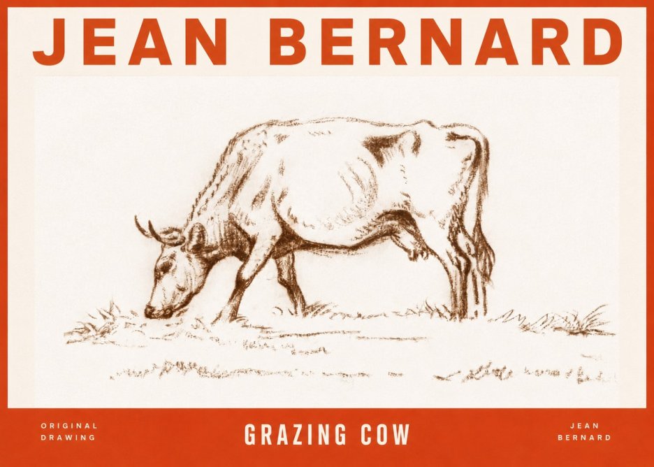 Jean Bernard Grazing Cow II No2 - Poszter