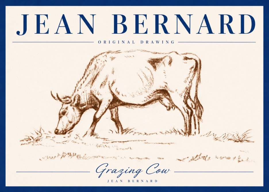 Jean Bernard Grazing Cow II No4 - Poszter