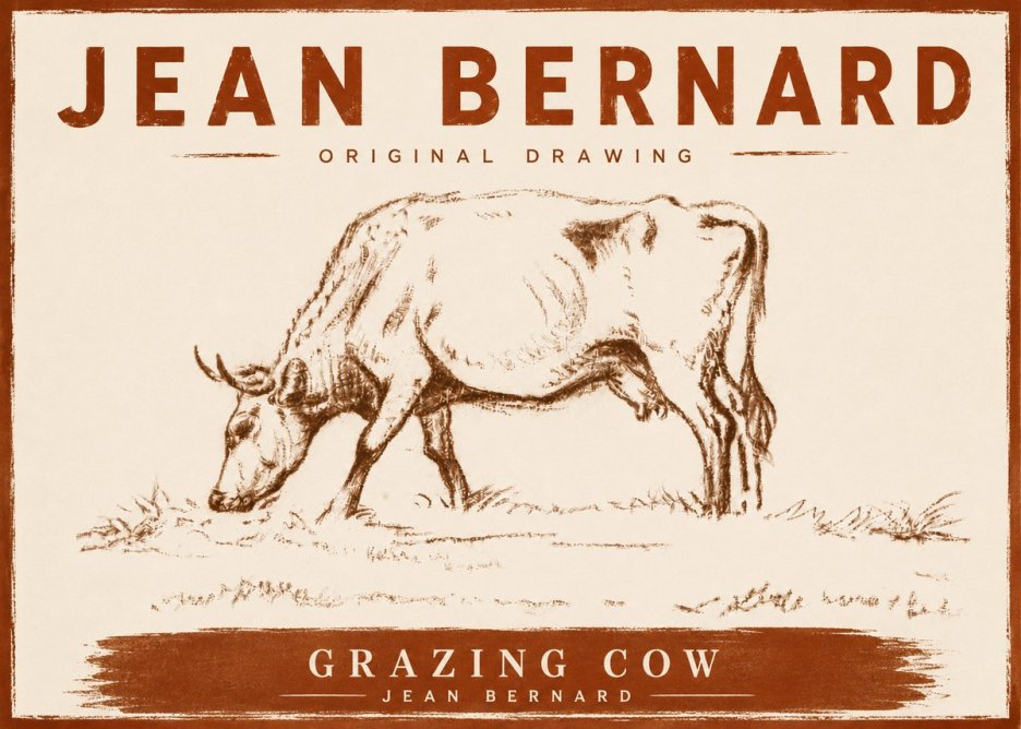 Jean Bernard Grazing Cow II No5 - Poszter